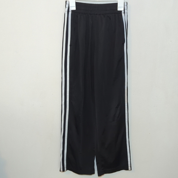 Adidas Black + White Track Pants with Side Stripes Boys Size M 10-12 - Picture 1 of 2